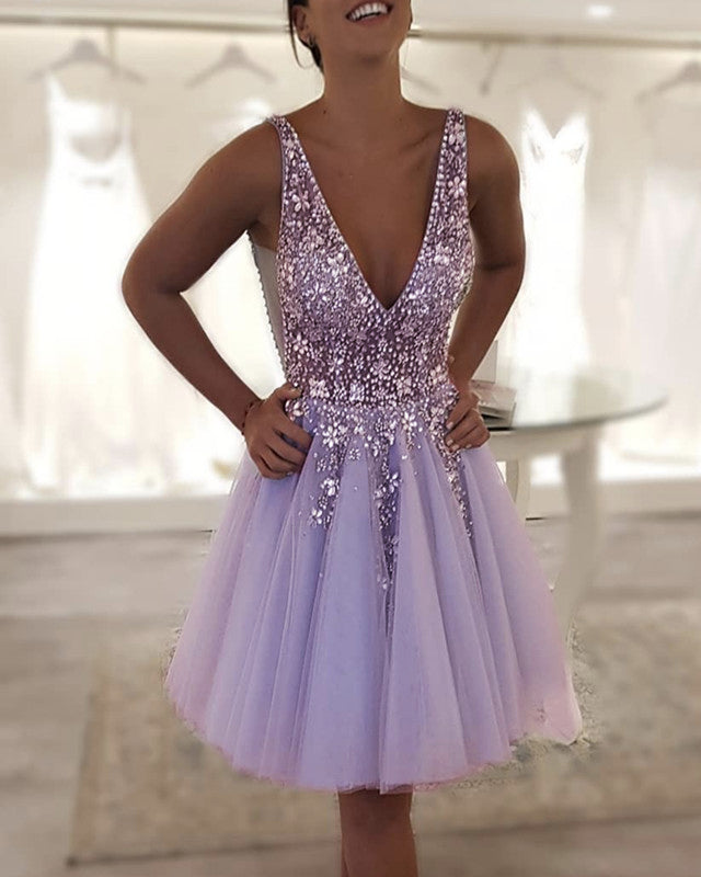 lavender homecoming dress